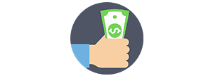 Cash, checks and digital payment icon